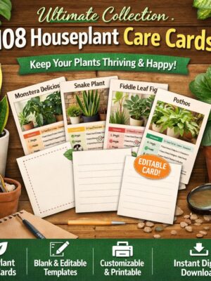 Ultimate Collection: 108 Houseplant Care Cards