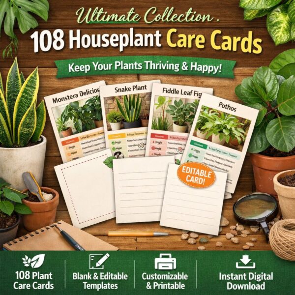 Ultimate Collection: 108 Houseplant Care Cards