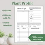 Plant Profile, Watering Schedule, Plant Care Journal, Houseplant Care Instructions Bundle, Gardening Printable, Plant Tracker, Plant Log