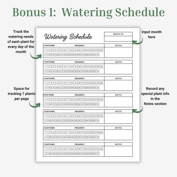 Plant Profile, Watering Schedule, Plant Care Journal, Houseplant Care Instructions Bundle, Gardening Printable, Plant Tracker, Plant Log