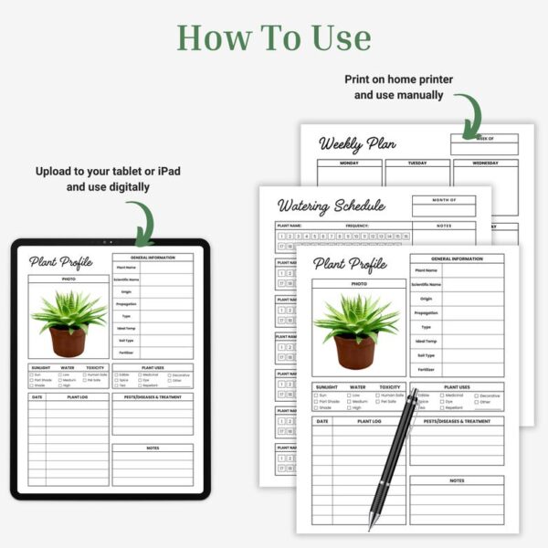 Plant Profile, Watering Schedule, Plant Care Journal, Houseplant Care Instructions Bundle, Gardening Printable, Plant Tracker, Plant Log
