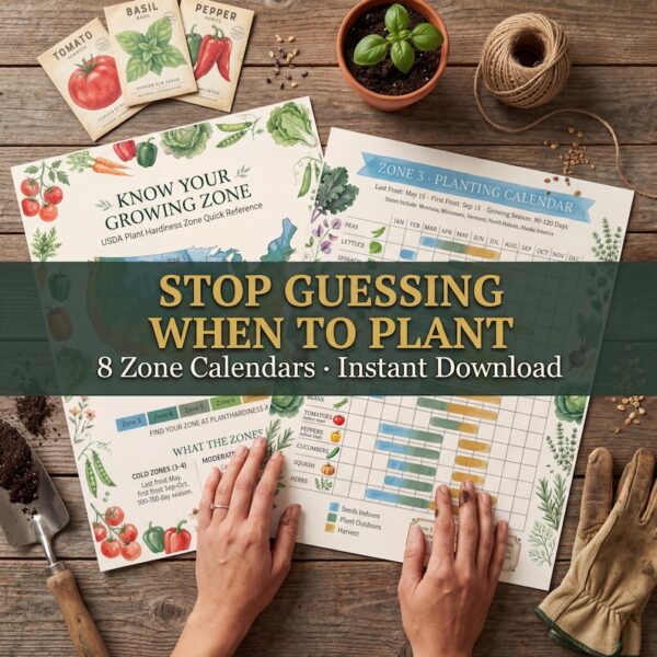 Vegetable Planting Calendar Bundle | USDA Zone Guide (Zones 3–9) | Printable Garden Planner | Instant PDF Download