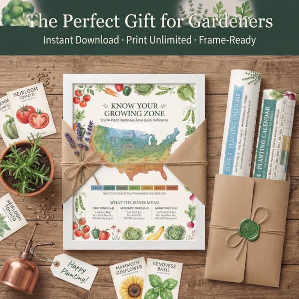 Vegetable Planting Calendar Bundle | USDA Zone Guide (Zones 3–9) | Printable Garden Planner | Instant PDF Download