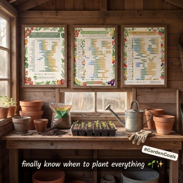 Vegetable Planting Calendar Bundle | USDA Zone Guide (Zones 3–9) | Printable Garden Planner | Instant PDF Download
