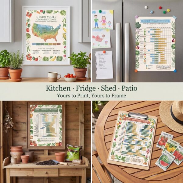 Vegetable Planting Calendar Bundle | USDA Zone Guide (Zones 3–9) | Printable Garden Planner | Instant PDF Download
