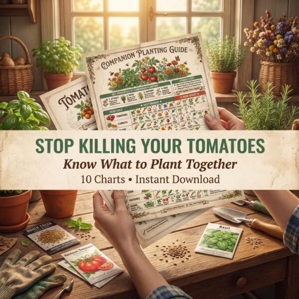 Companion Planting Guide  | Vegetable Garden Charts & Pairing Guide | Printable Garden Planner | Instant PDF Download