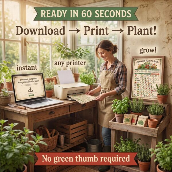 Companion Planting Guide  | Vegetable Garden Charts & Pairing Guide | Printable Garden Planner | Instant PDF Download