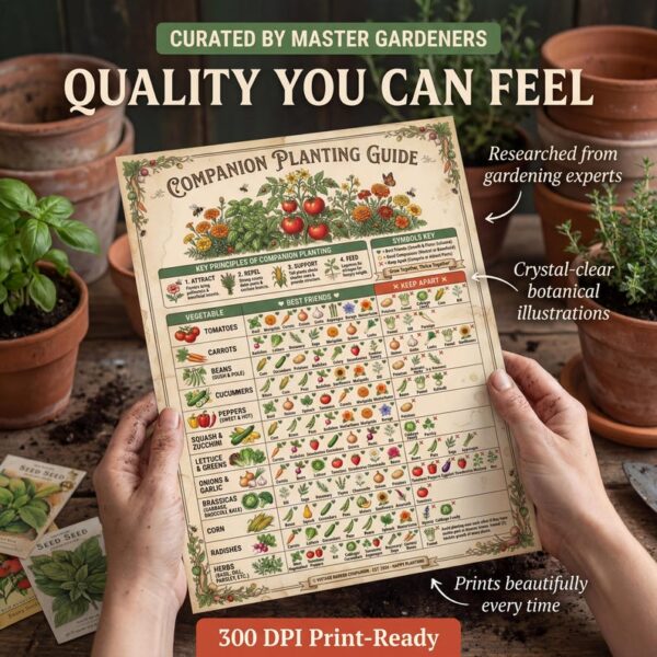 Companion Planting Guide  | Vegetable Garden Charts & Pairing Guide | Printable Garden Planner | Instant PDF Download