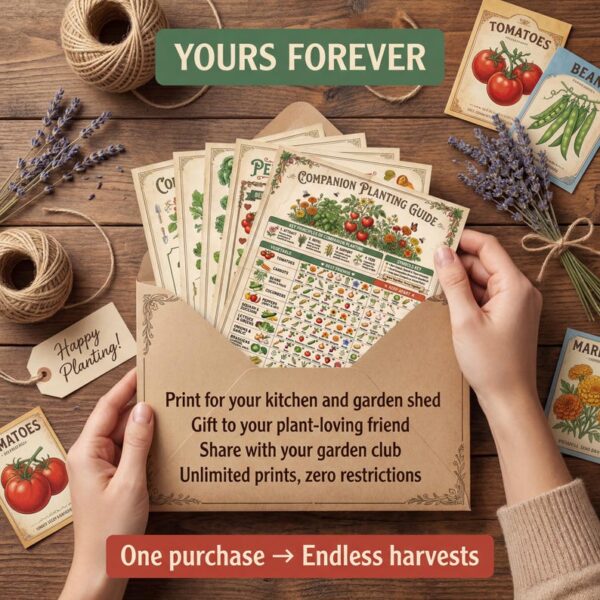 Companion Planting Guide  | Vegetable Garden Charts & Pairing Guide | Printable Garden Planner | Instant PDF Download