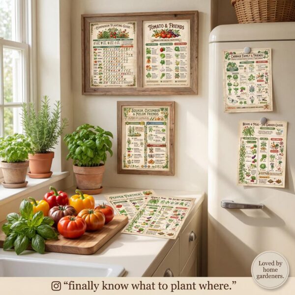Companion Planting Guide  | Vegetable Garden Charts & Pairing Guide | Printable Garden Planner | Instant PDF Download
