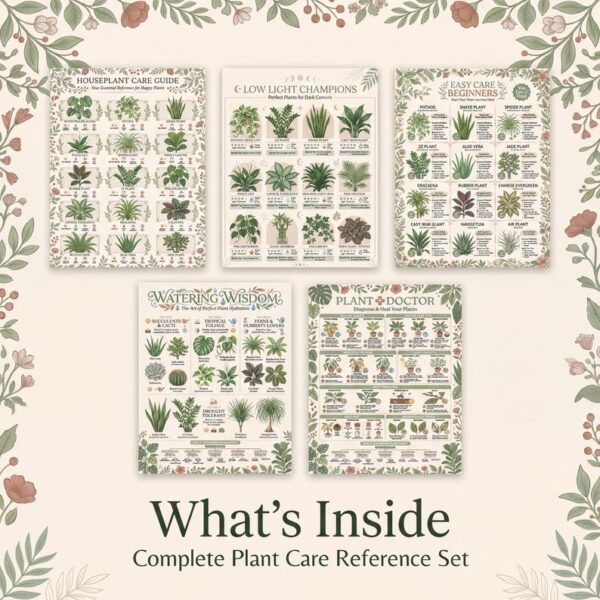 Houseplant Care Guide Prints | Beginner Plant Parent Charts | Printable Plant Care Bundle | Instant PDF Download