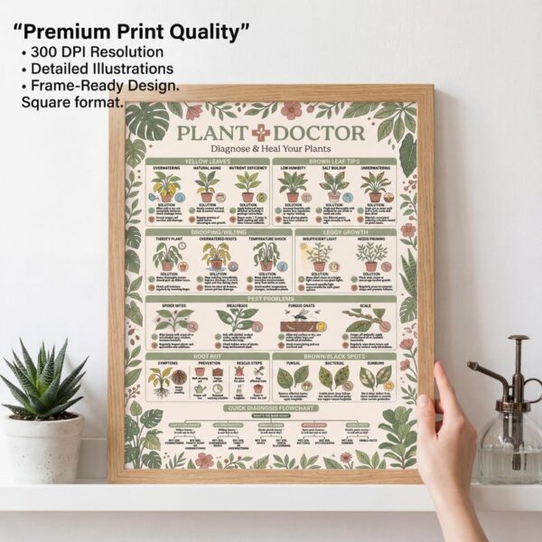 Houseplant Care Guide Prints | Beginner Plant Parent Charts | Printable Plant Care Bundle | Instant PDF Download